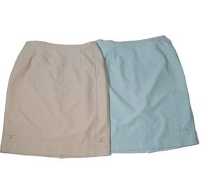 Alfred Dunner  2-pc Skirt Bundle  Robin Blue And Beige Women's Size 16